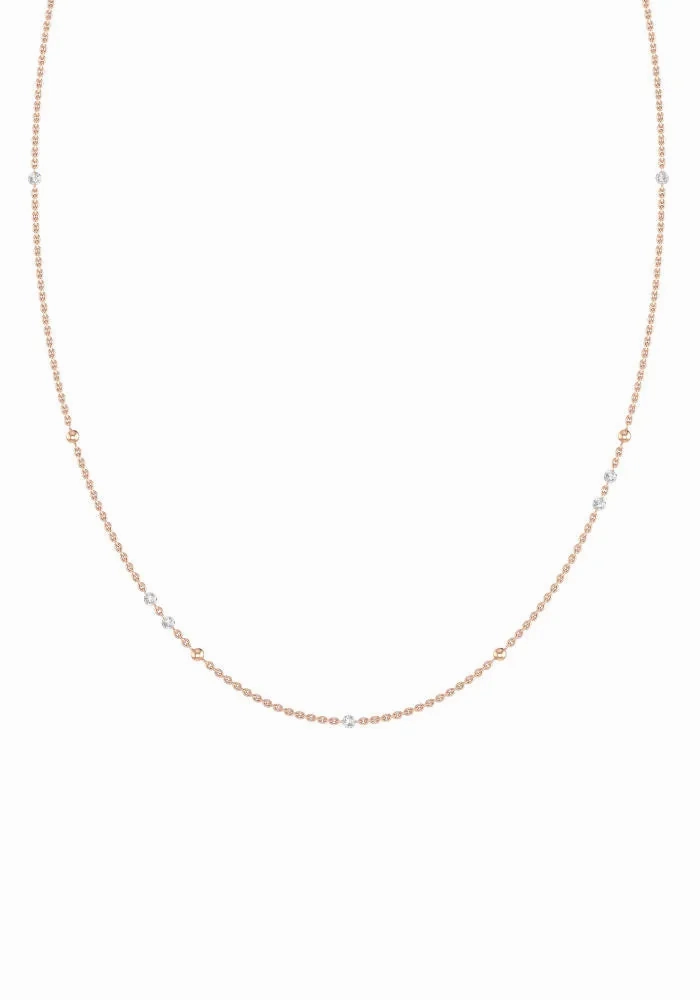 Nude 18K Rosegold Necklace w. Lab-Grown Diamonds