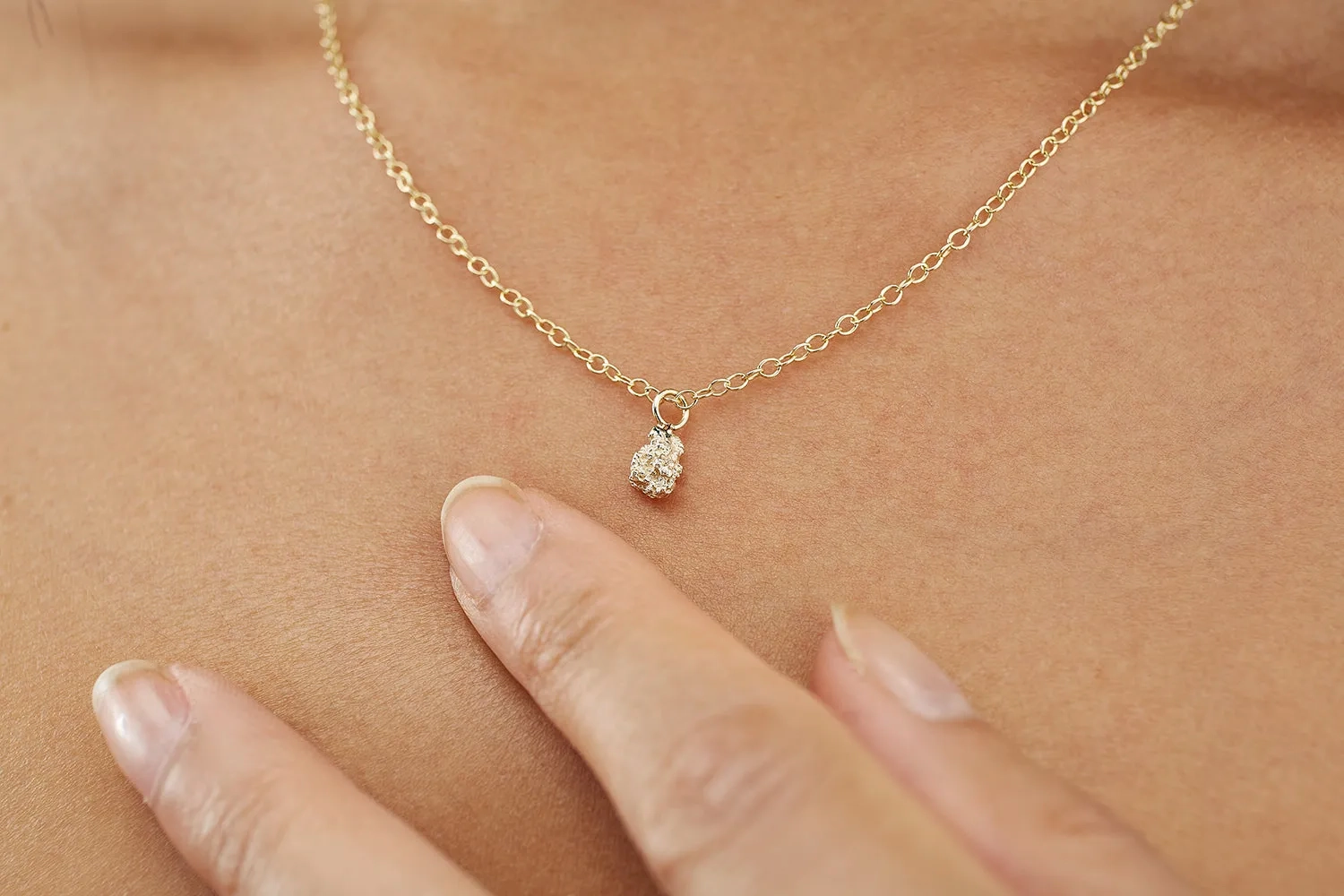 Nugget 9K Gold Necklace