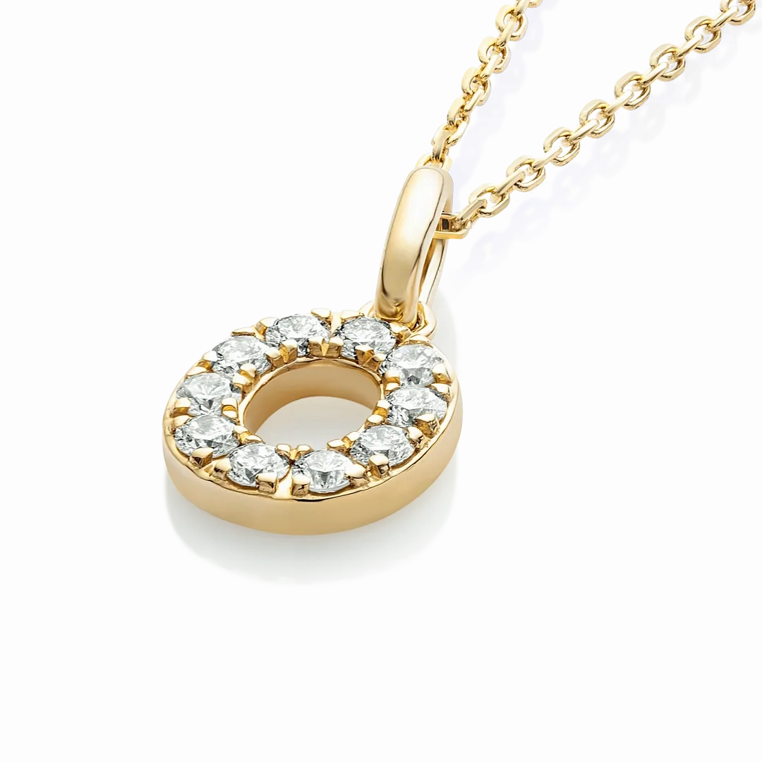O Letter Pendant Yellow Gold