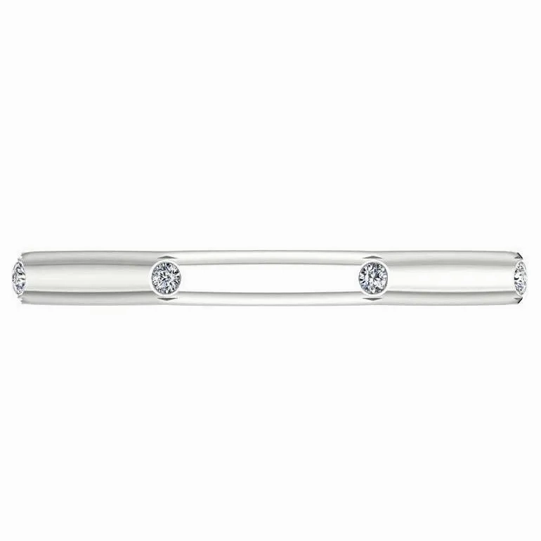 Octagonal Ring with Diamonds 14K White Gold