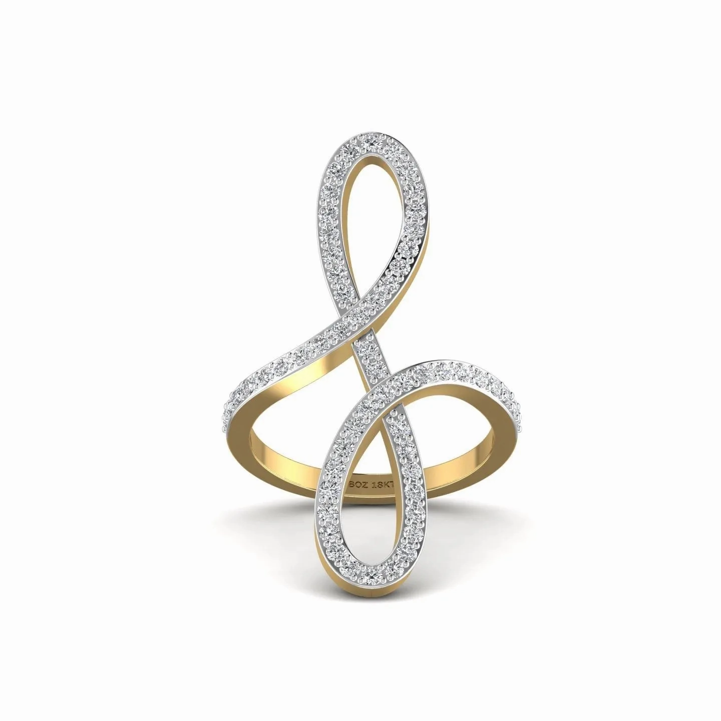 Oiza Infinie Pave Diamond Ring in 18K Gold