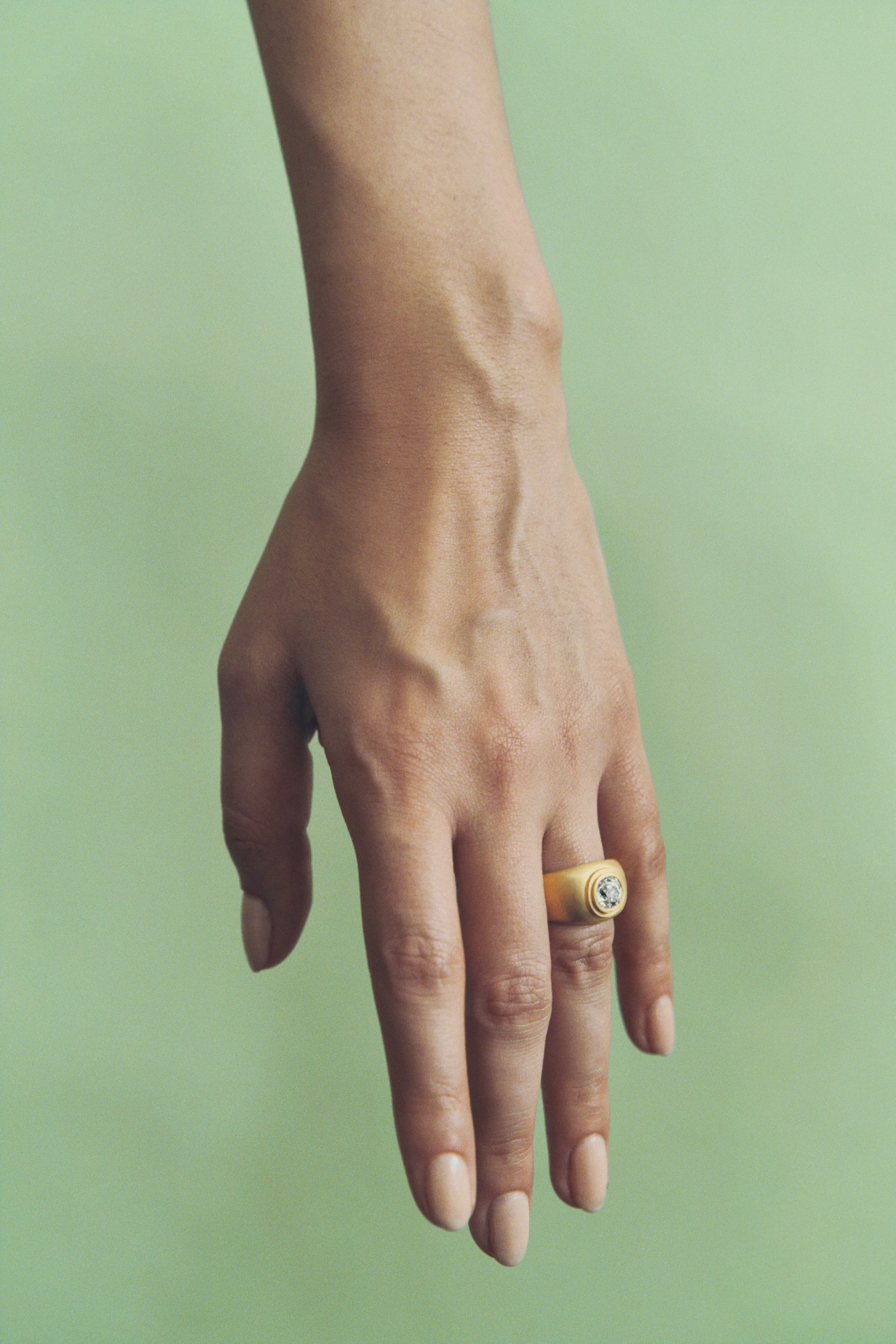 Old Mine Diamond Hamer Ring