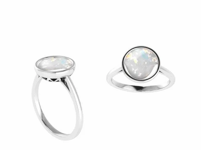 Opal Solitaire Ring 14k