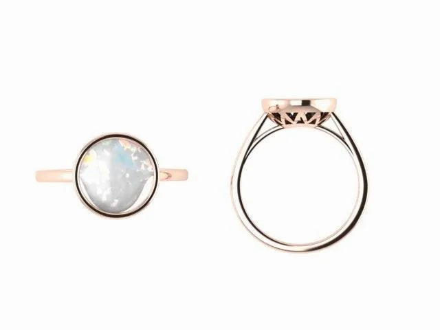 Opal Solitaire Ring 14k