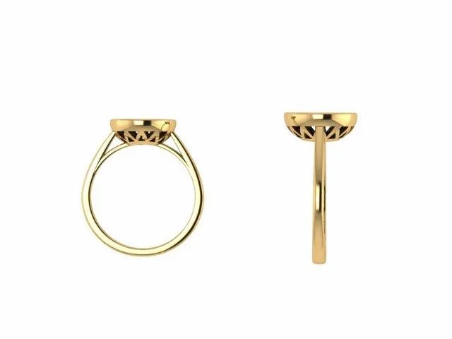 Opal Solitaire Ring 14k