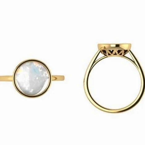 Opal Solitaire Ring 14k