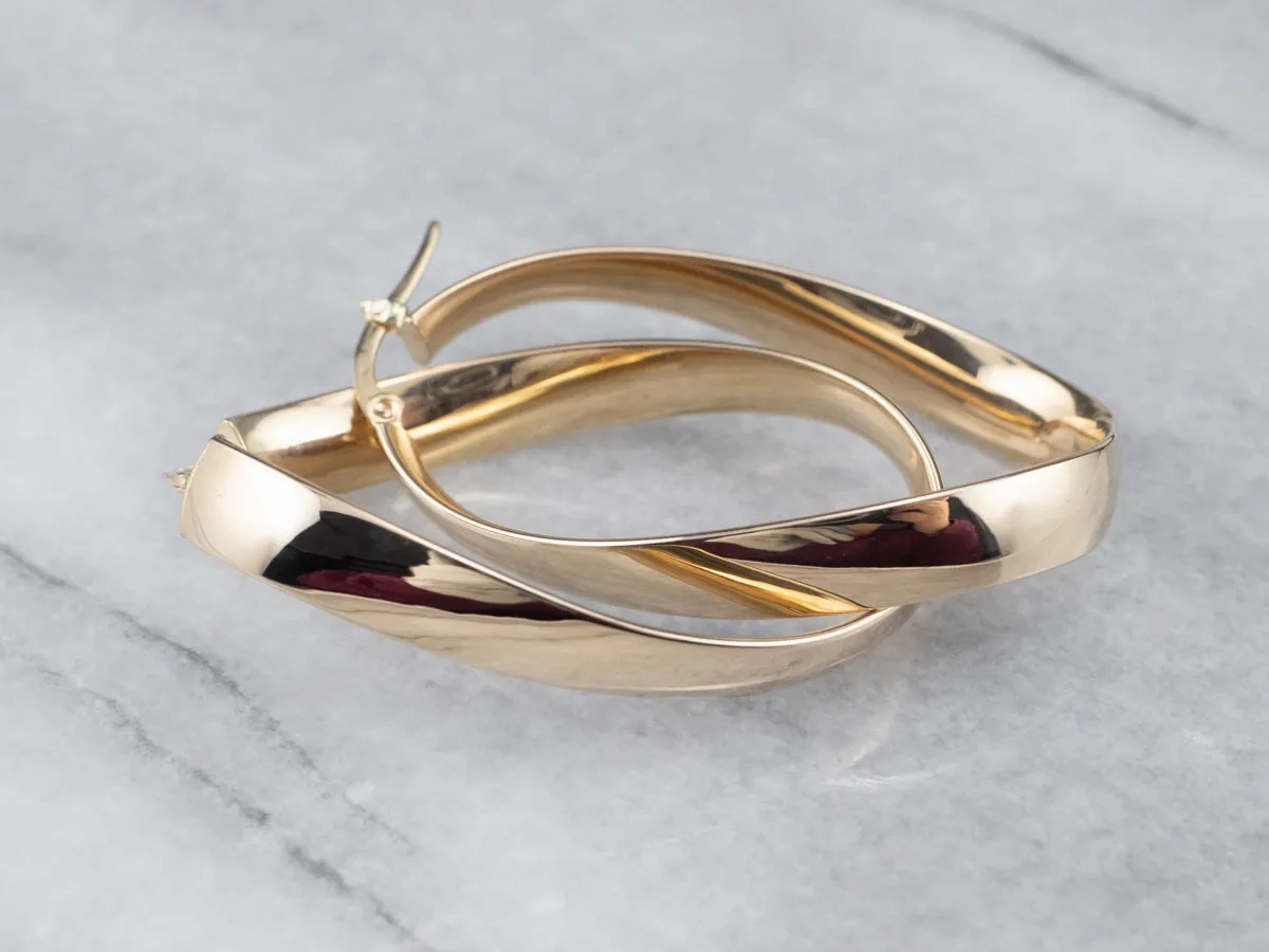 Oval Hoop Drop Earrings