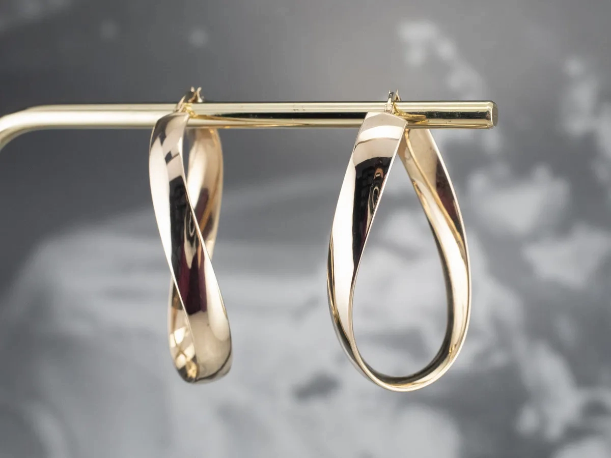 Oval Hoop Drop Earrings