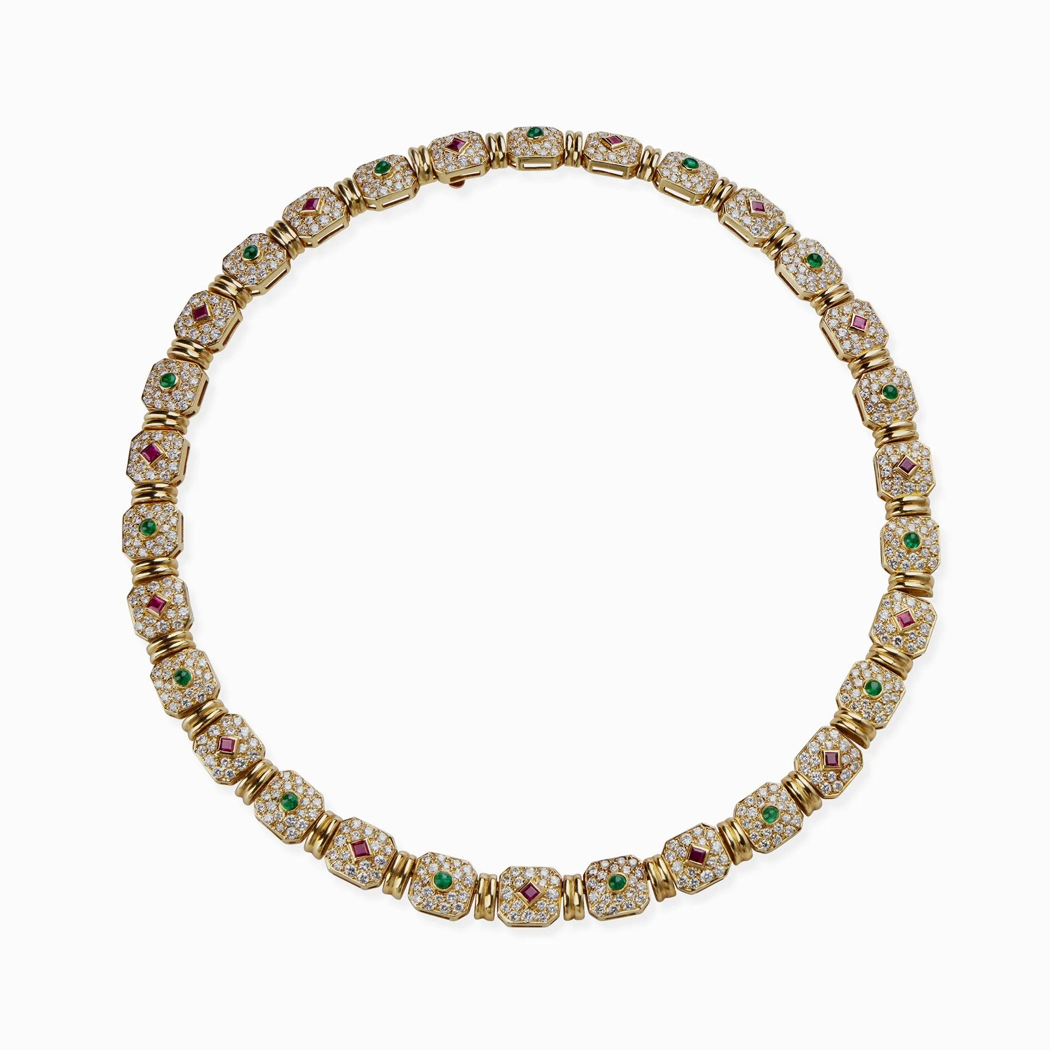 P??ry et Fils Paris Diamond, Ruby and Emerald Necklace