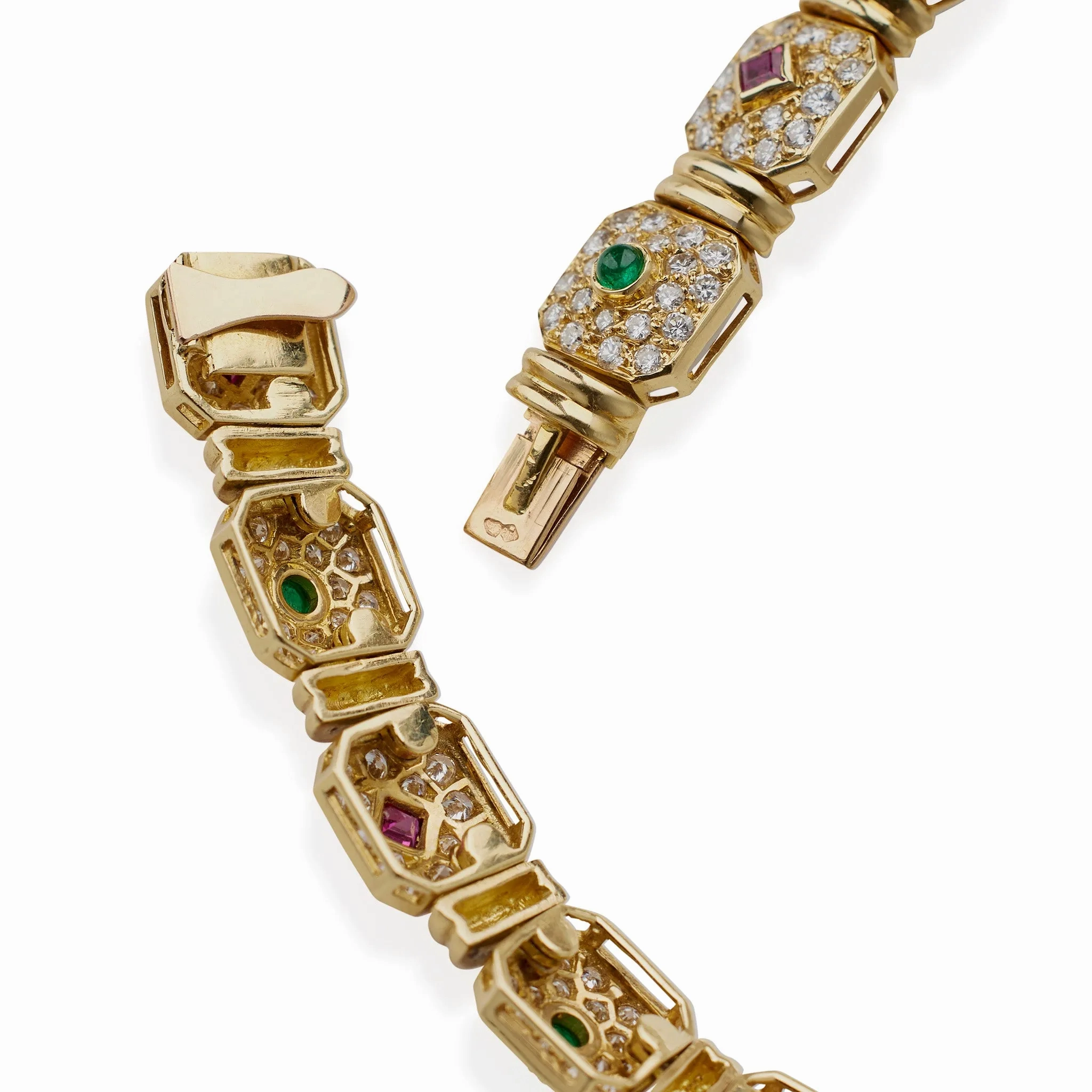 P??ry et Fils Paris Diamond, Ruby and Emerald Necklace