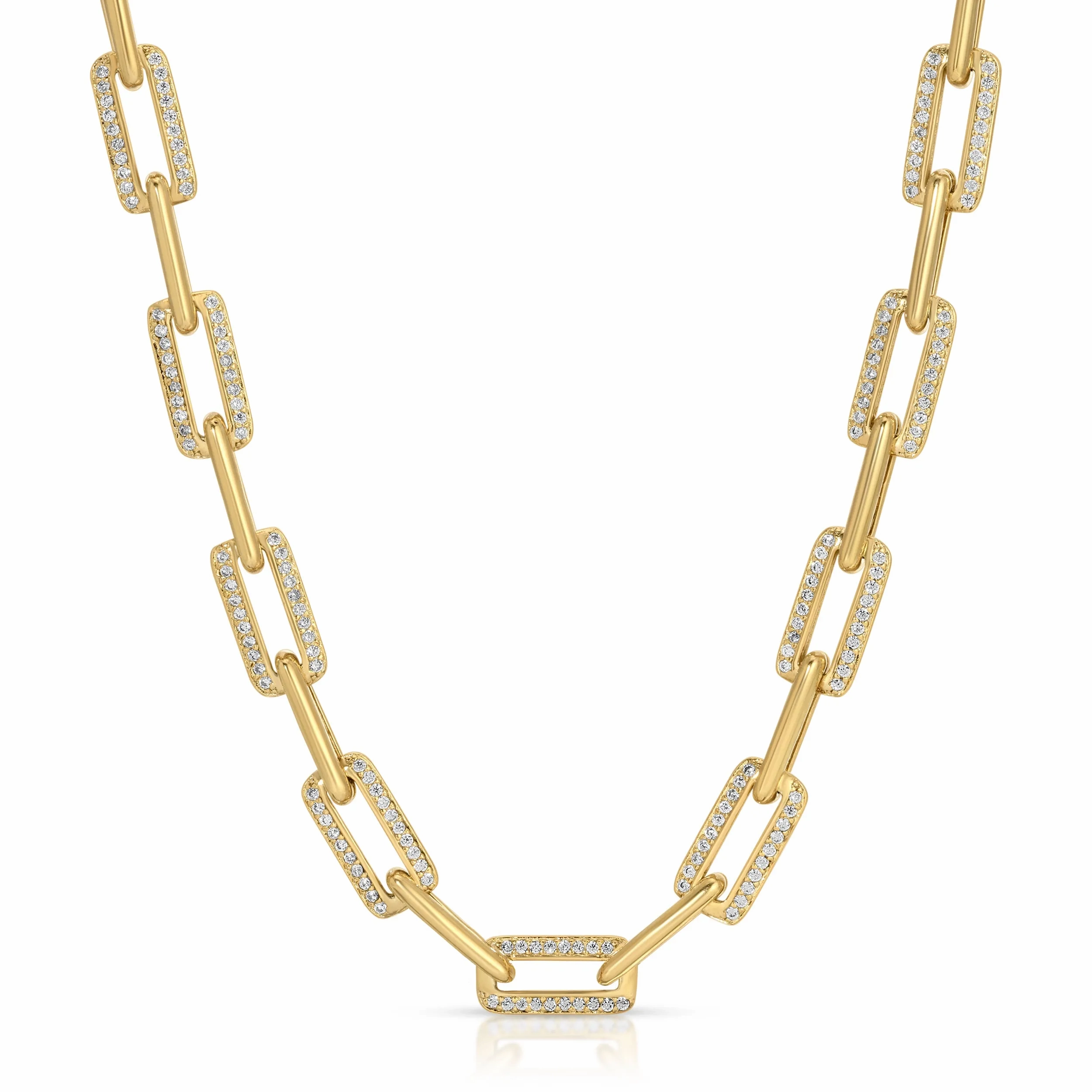 PALM BEACH PAVE LINK NECKLACE