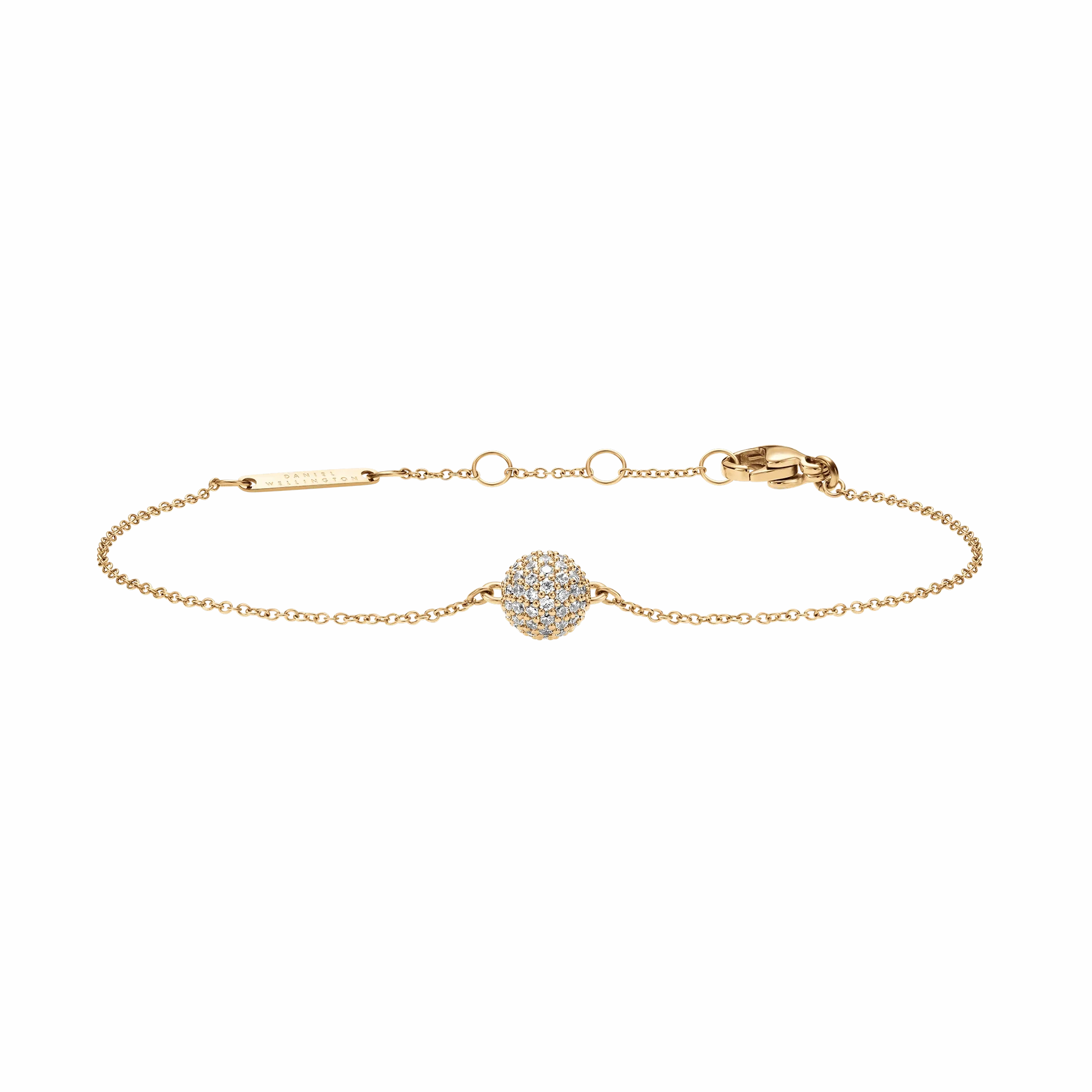 Pav?? Crystal Pendant Bracelet Gold