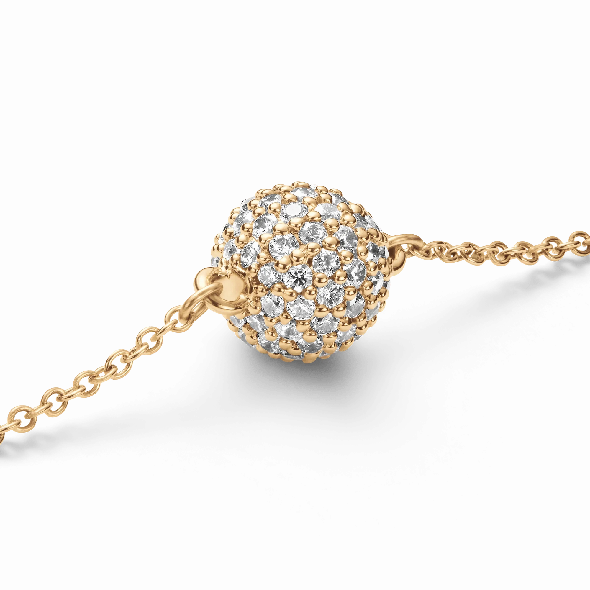 Pav?? Crystal Pendant Bracelet Gold