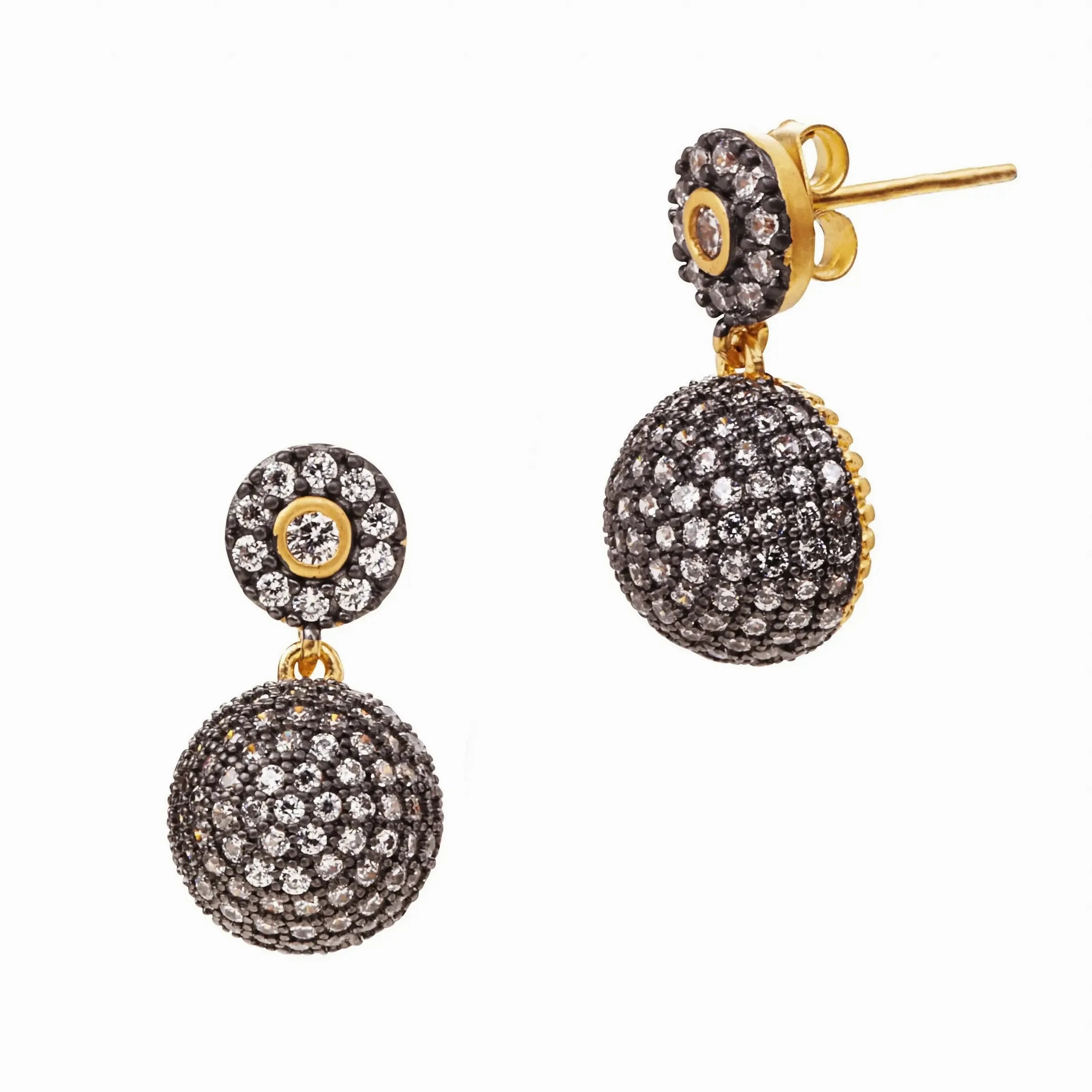 Pav?? Dome Drop Earrings