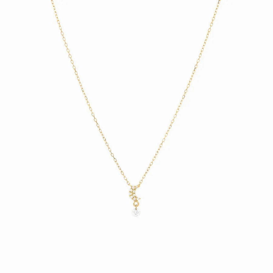 Pav?? Symbols Moon 18K Gold, Whitegold or Rosegold Necklace w. Diamonds