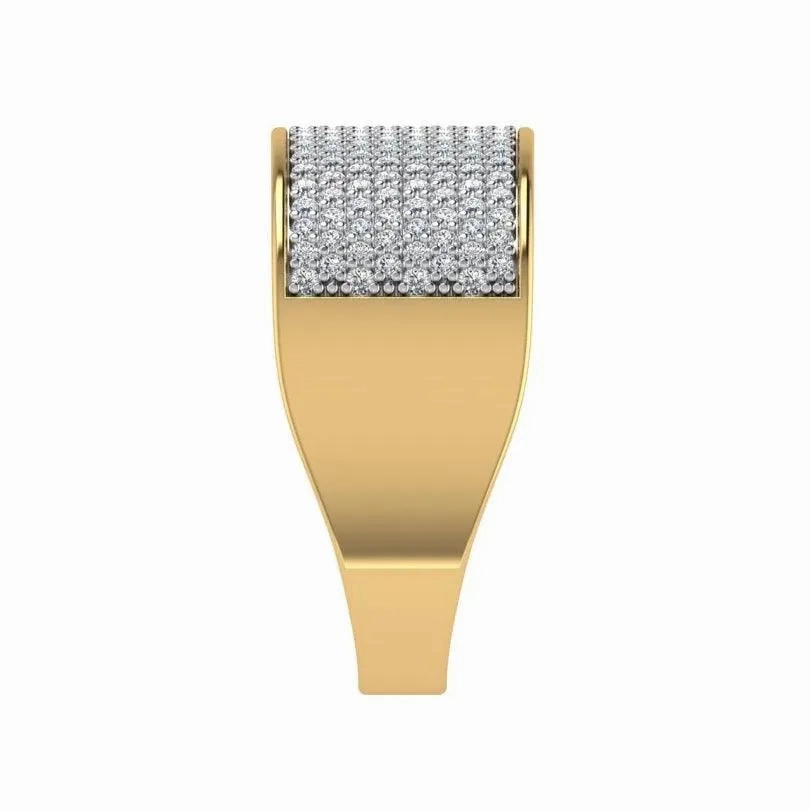 Pave Diamond Band Yellow Gold 14k 0.75 ct.tw
