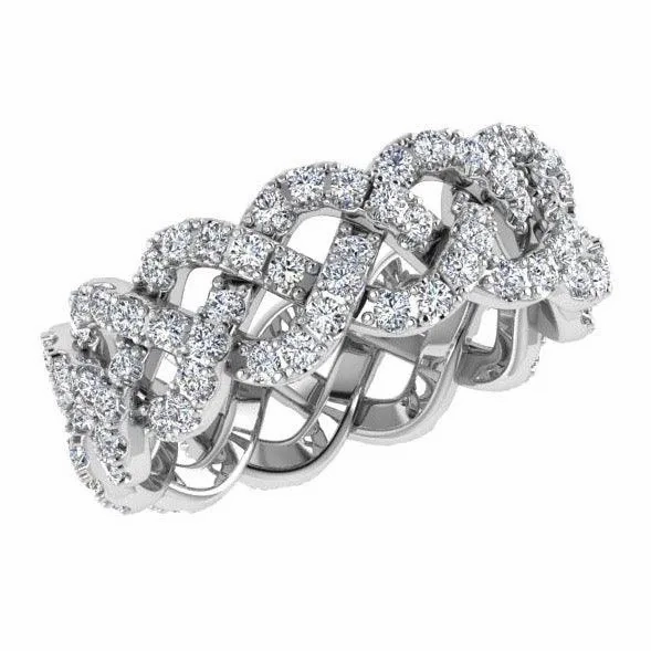 Pave Diamond Twist Eternity Ring Band 18K Gold (1.20 ct. tw.)