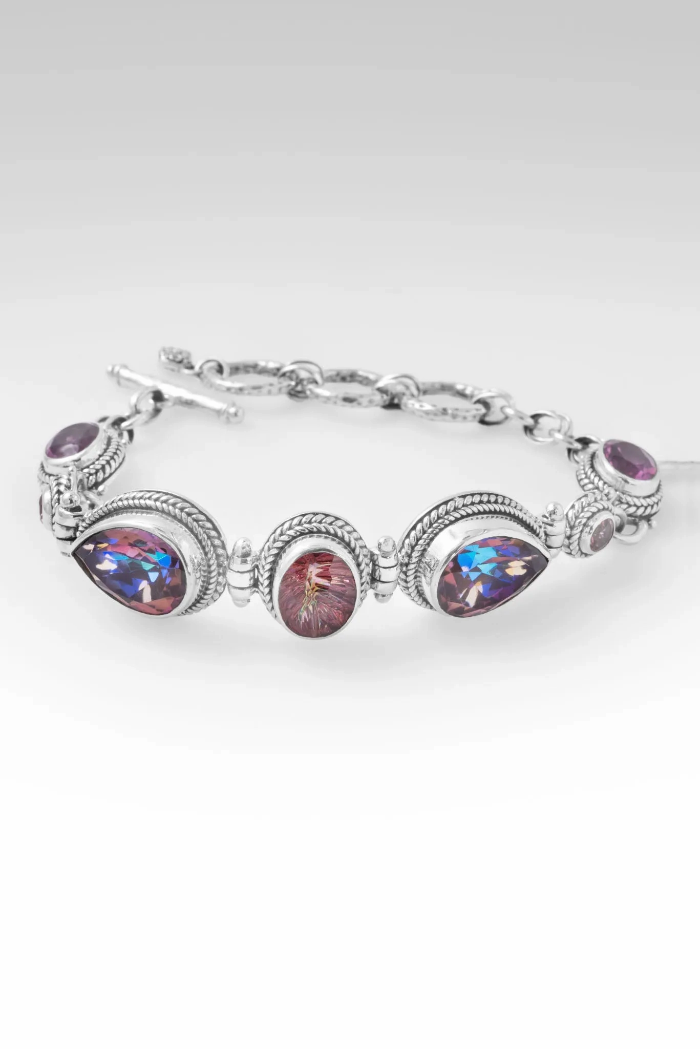 Peace in Storms Bracelet? Zodiac Fun? Mystic Quartz, Hayward's Muse? Mystic Quartz, Pink Fluorite &amp; J P Topaz? Mystic Topaz