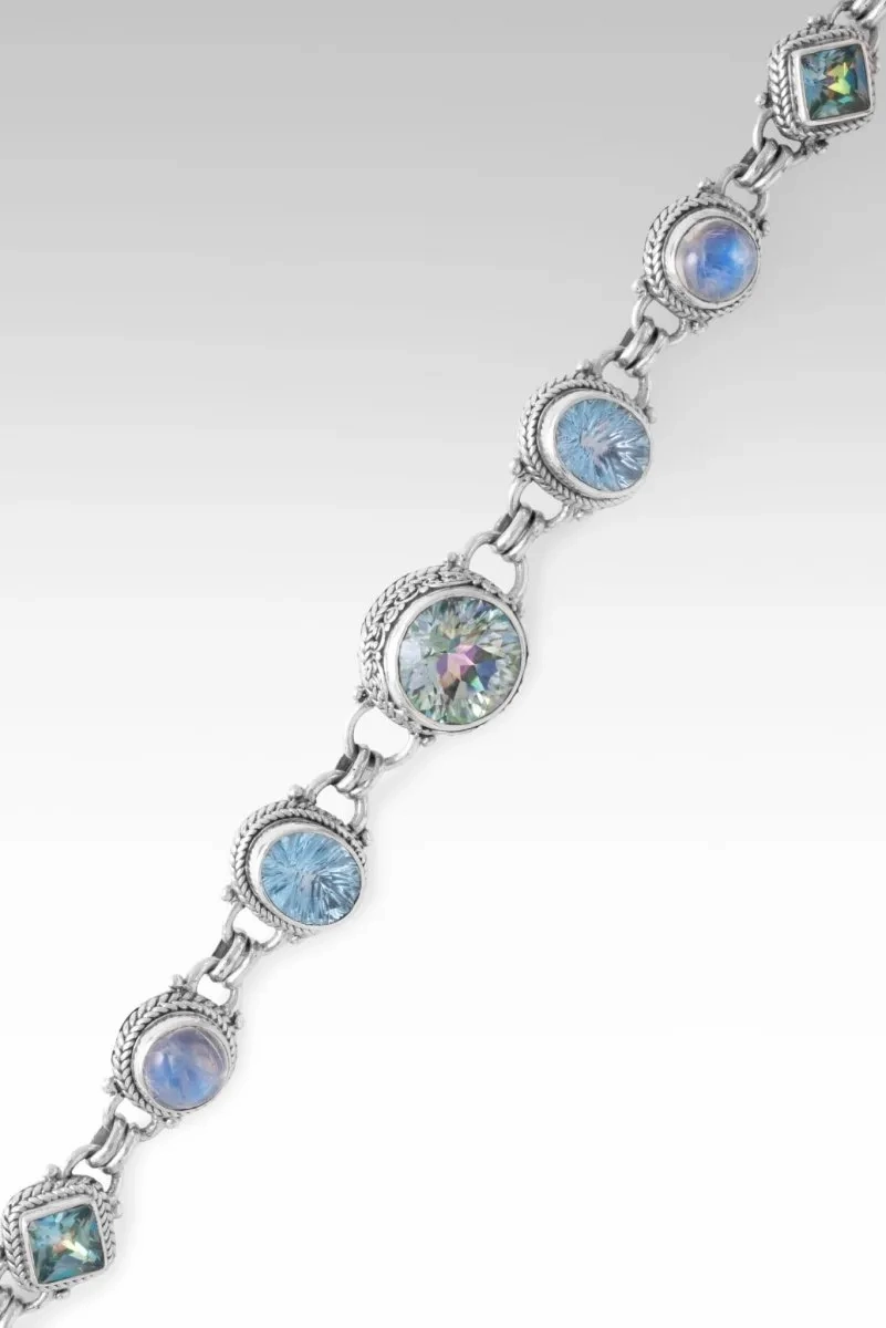 Peace Transcending Bracelet? in Novel? Mystic Quartz, Arctic Blue Topaz, Rainbow Moonstone &amp; Bali Crush? Mystic Topaz