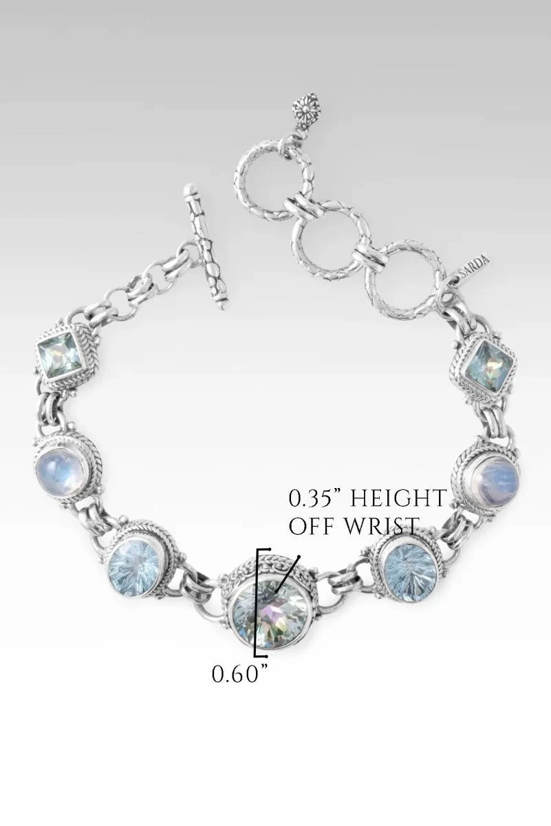 Peace Transcending Bracelet? in Novel? Mystic Quartz, Arctic Blue Topaz, Rainbow Moonstone &amp; Bali Crush? Mystic Topaz