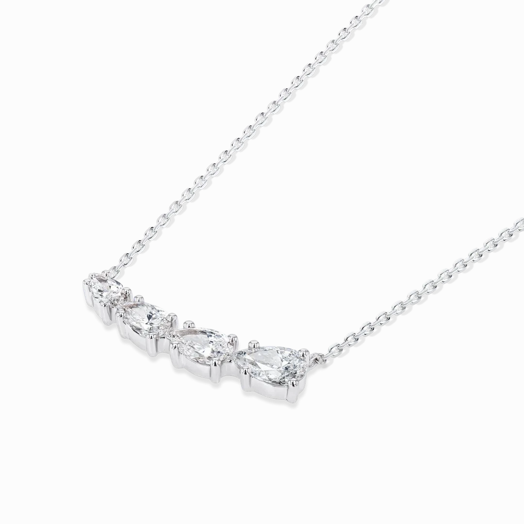 Pear Diamond Wing Pendant White Gold