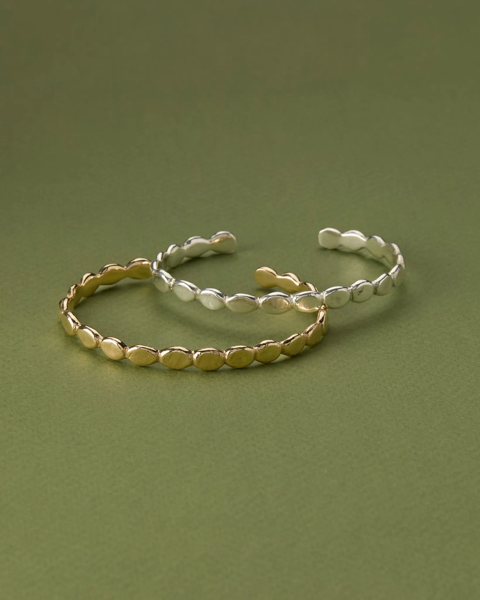 Pebble Diamond Cuff  | Solid Yellow Gold
