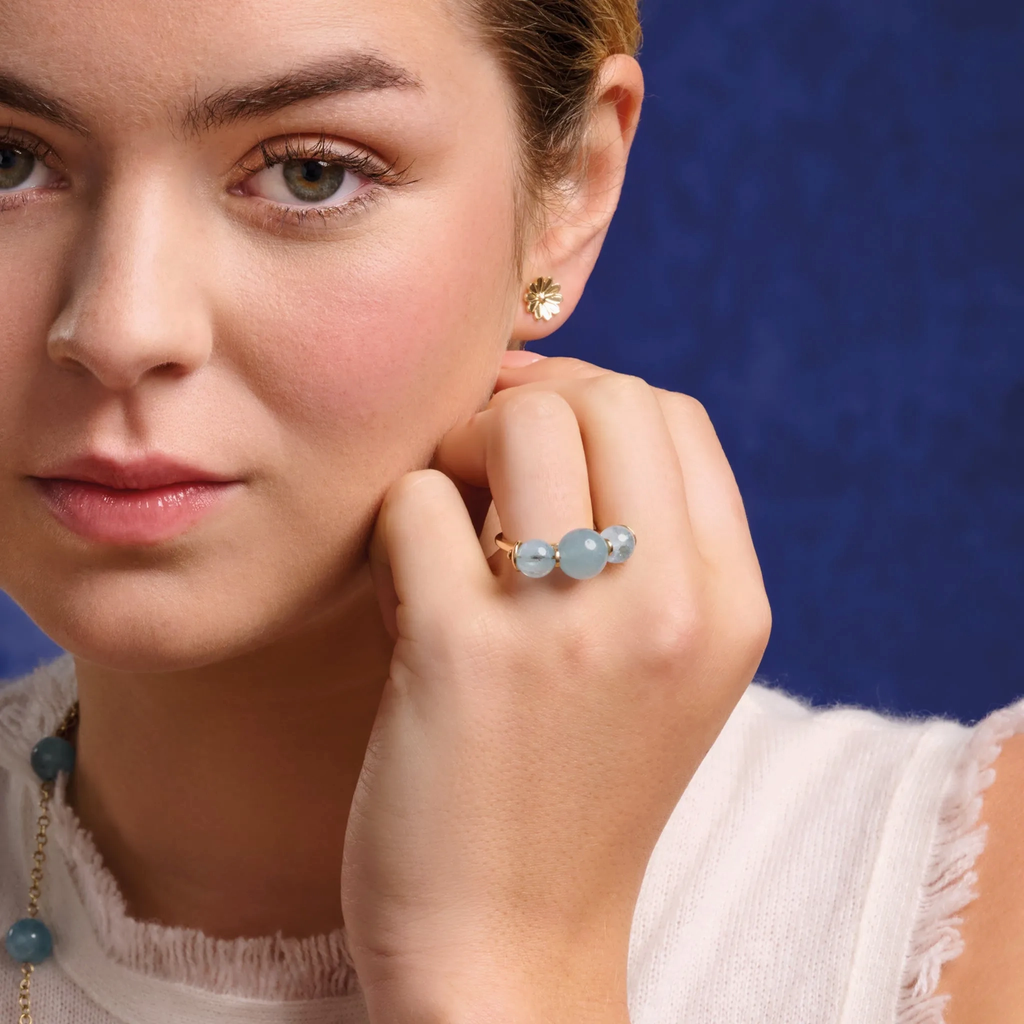 Persephone Ring Yellow Gold - Aquamarine