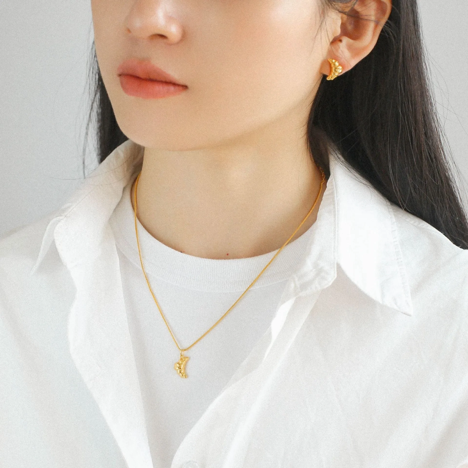 Petite Croissant Pendant Necklace