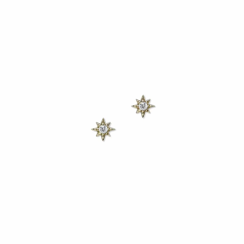 Petite Diamond Aztec North Star Studs