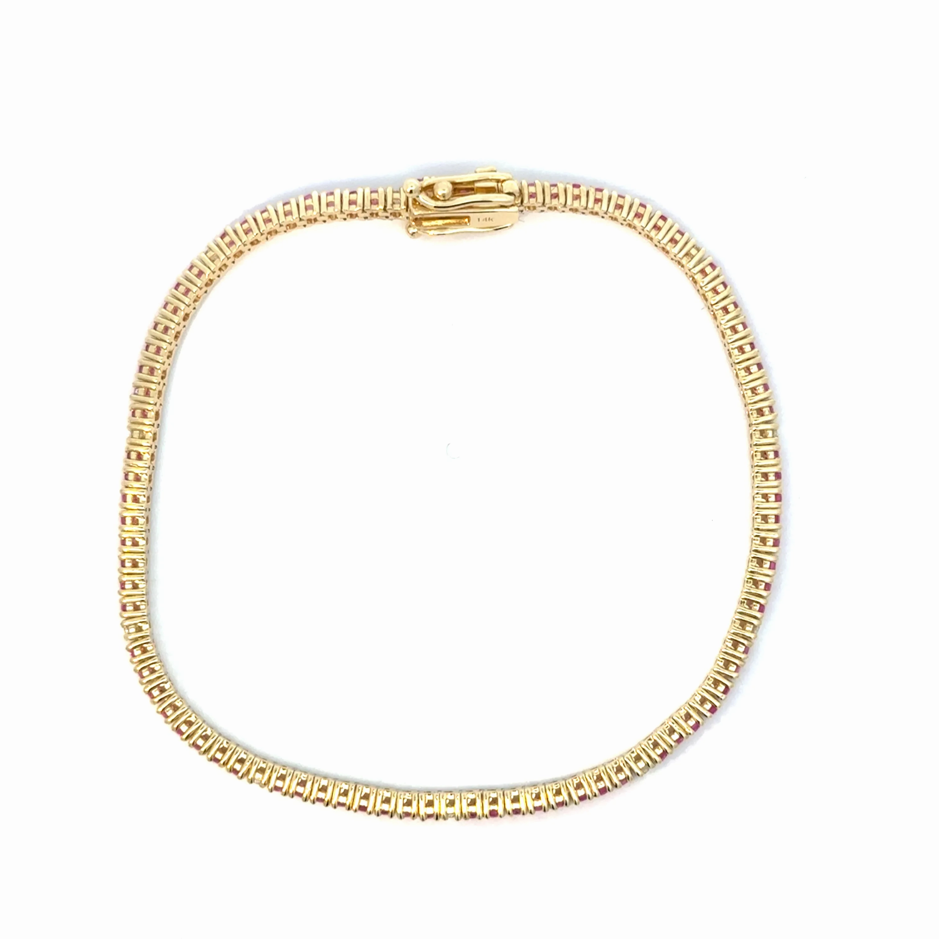 Pink Sapphire &amp; Diamond Tennis Bracelet