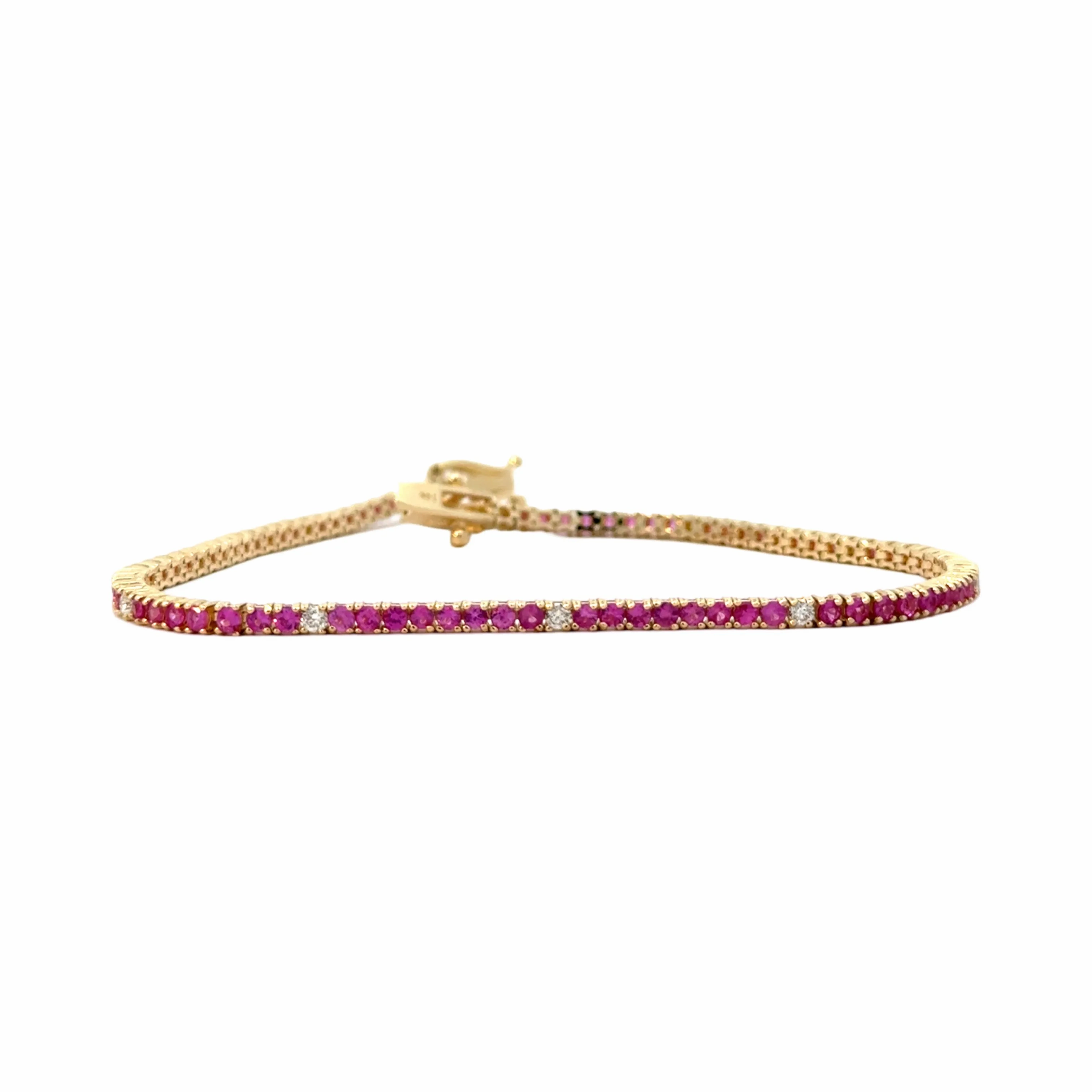 Pink Sapphire &amp; Diamond Tennis Bracelet