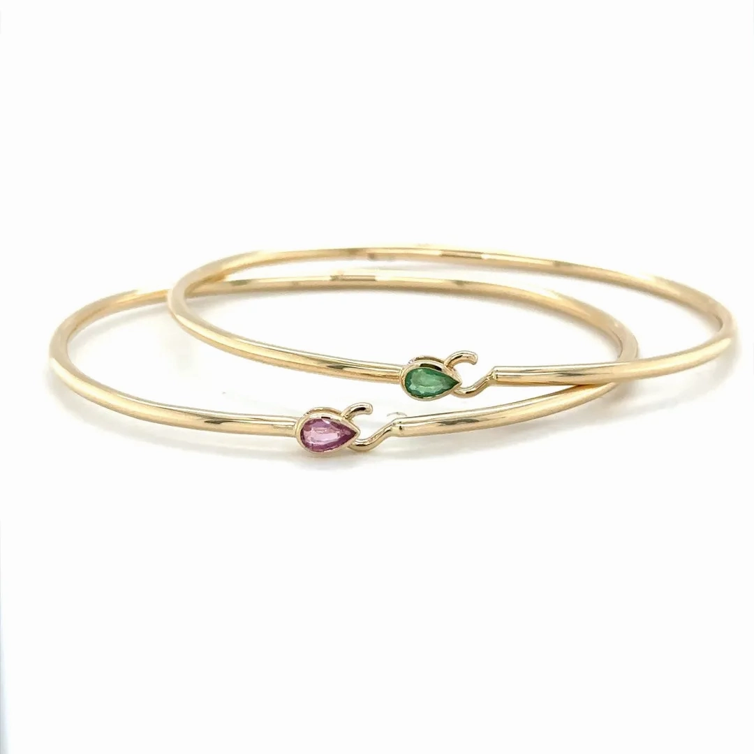 Pink Sapphire Flexible Hook Bangle