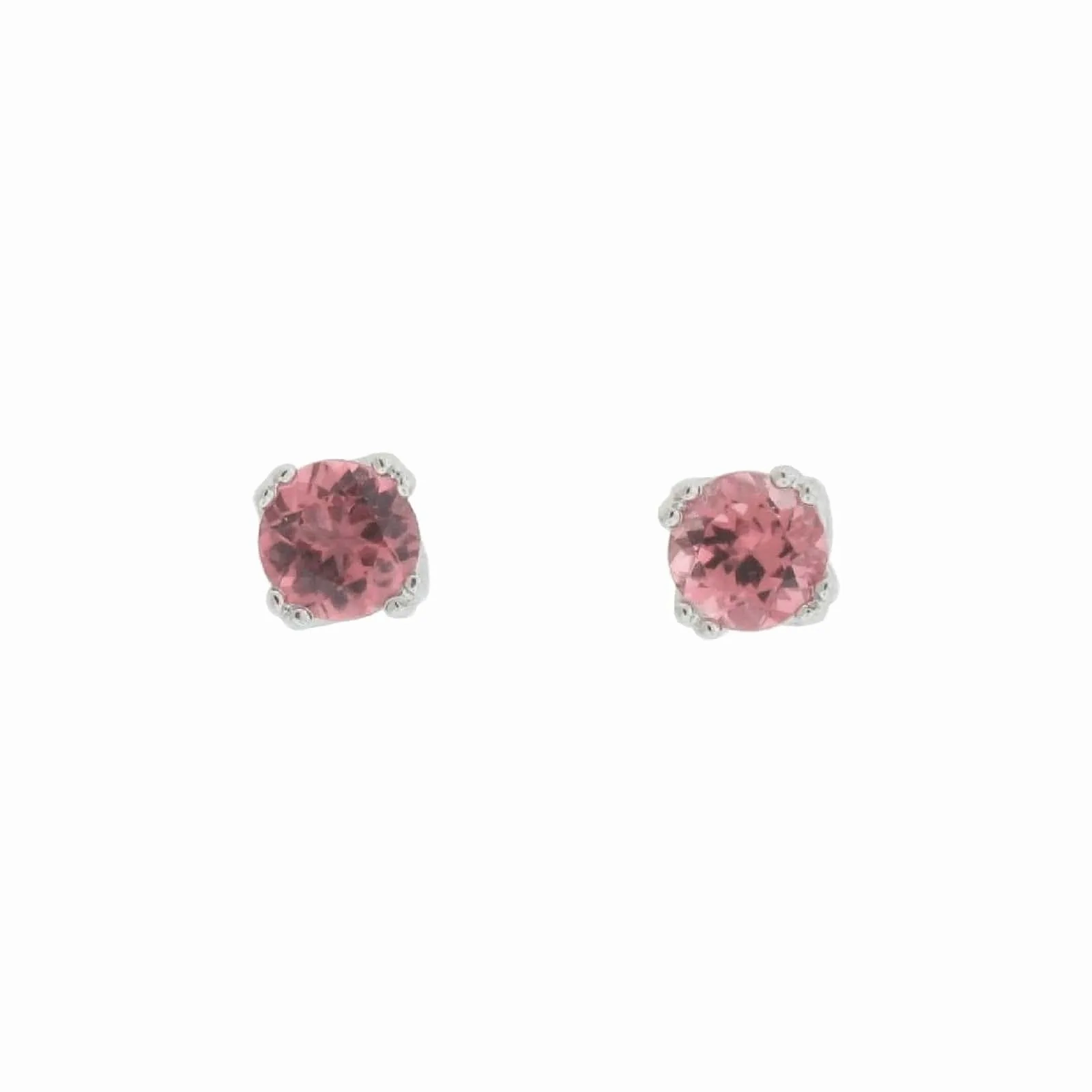 Pink Tourmaline Stud Earrings