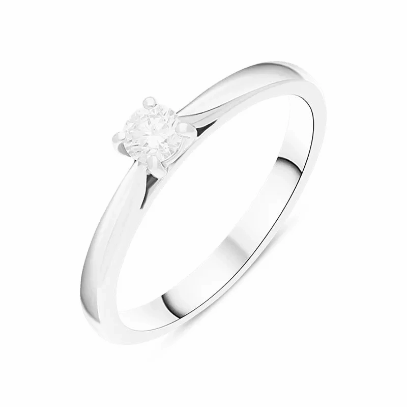 Platinum 0.20ct Diamond Round Brilliant Cut Solitaire Ring