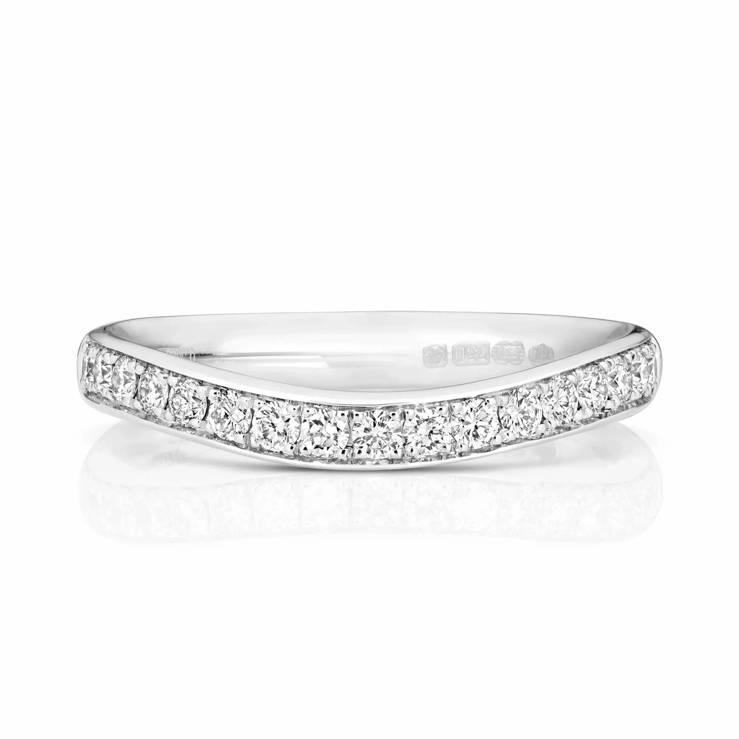 Platinum 0.35ct Diamond Wishbone Eternity Ring