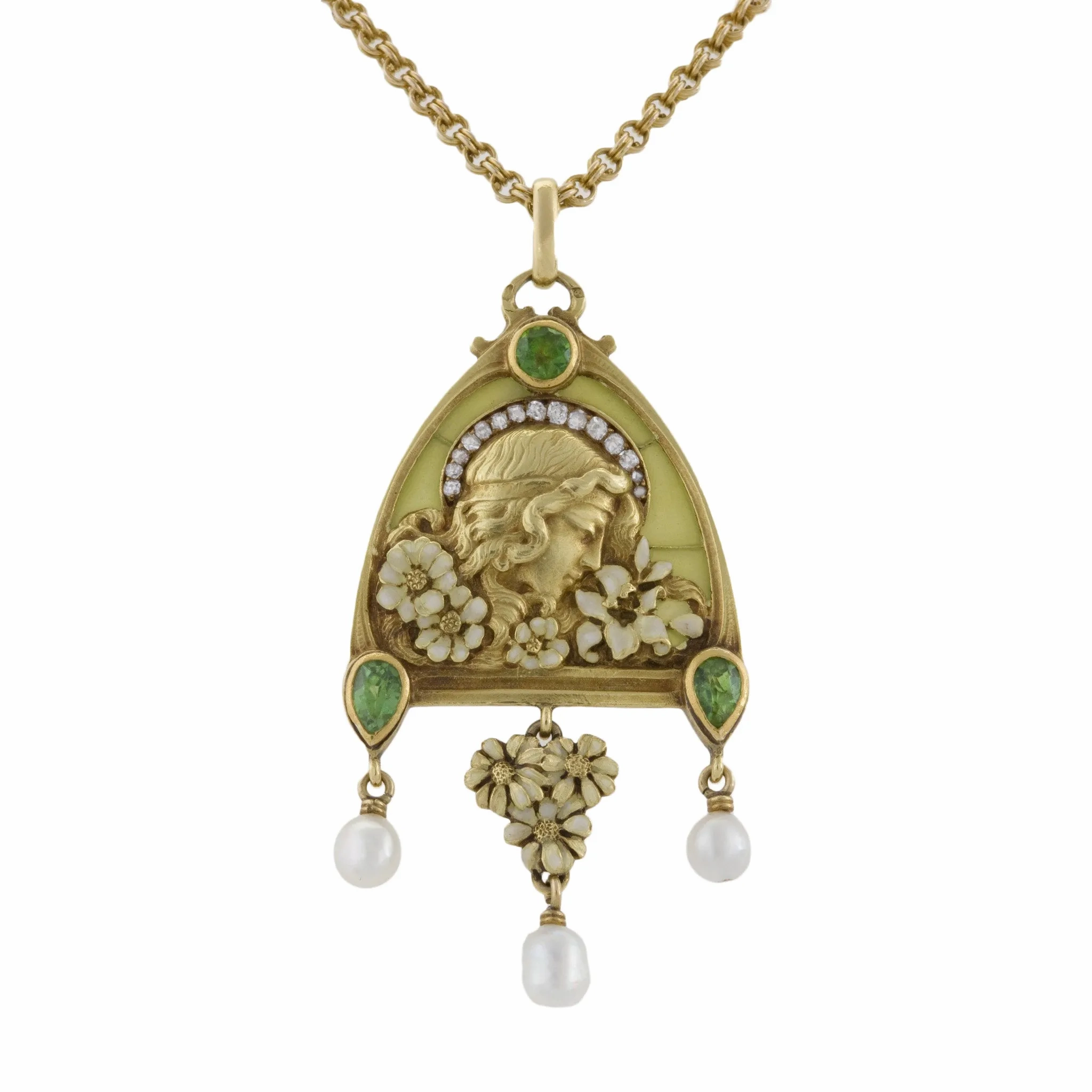 Plique-??-Jour Enamel ??Juliet?? Pendant Necklace