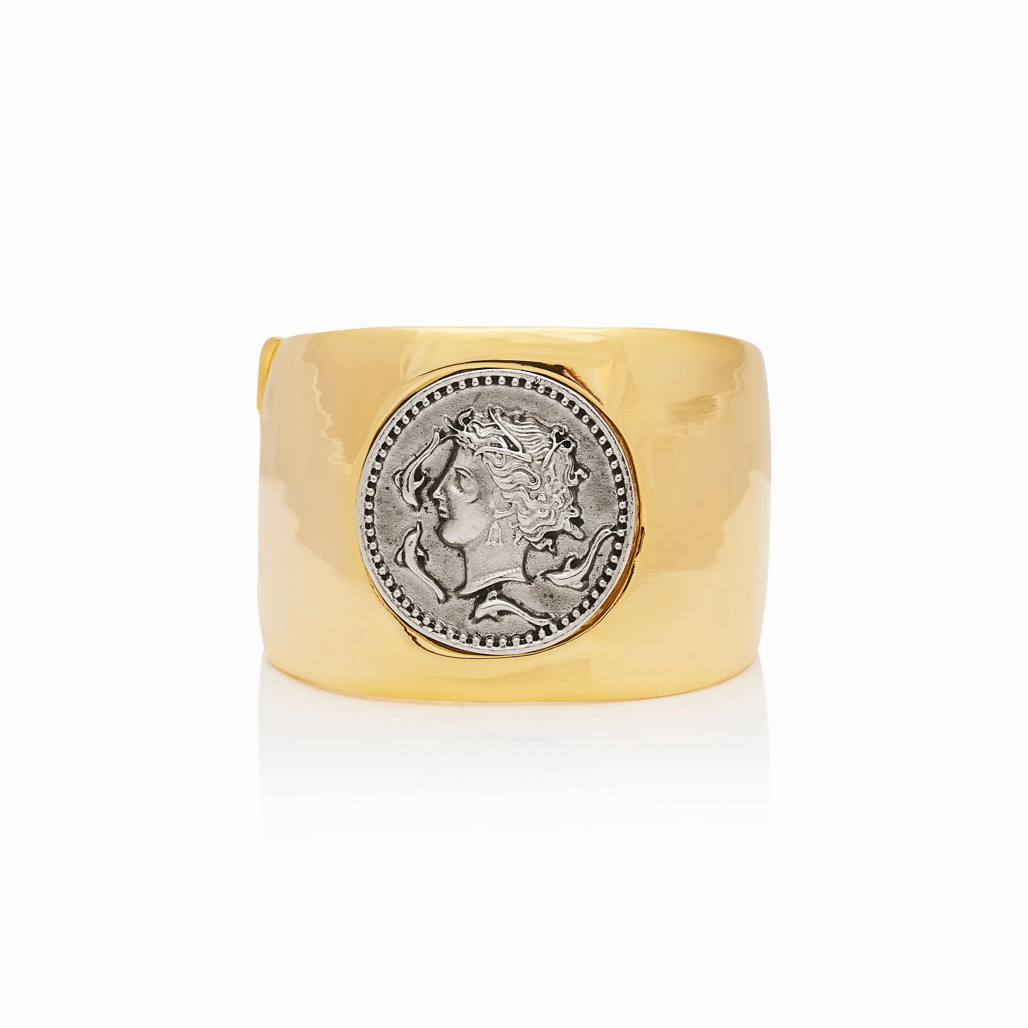 Polished Gold Coin Cuff