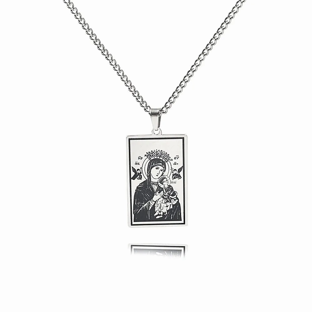 Prayer Religious Jewelry Virgin Mary Medal Virgencita Necklace