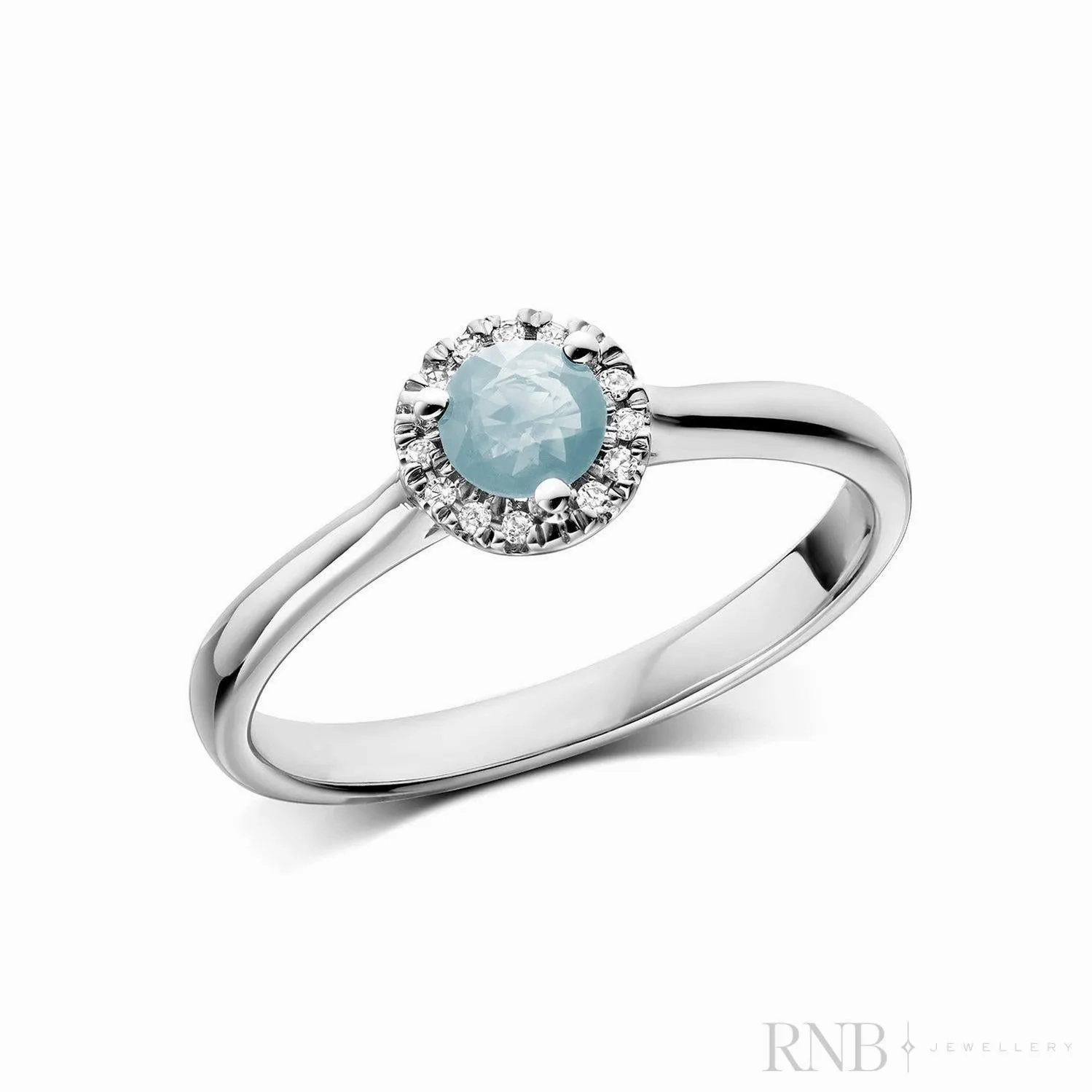 Precious Stone &amp; Diamond Halo Ring