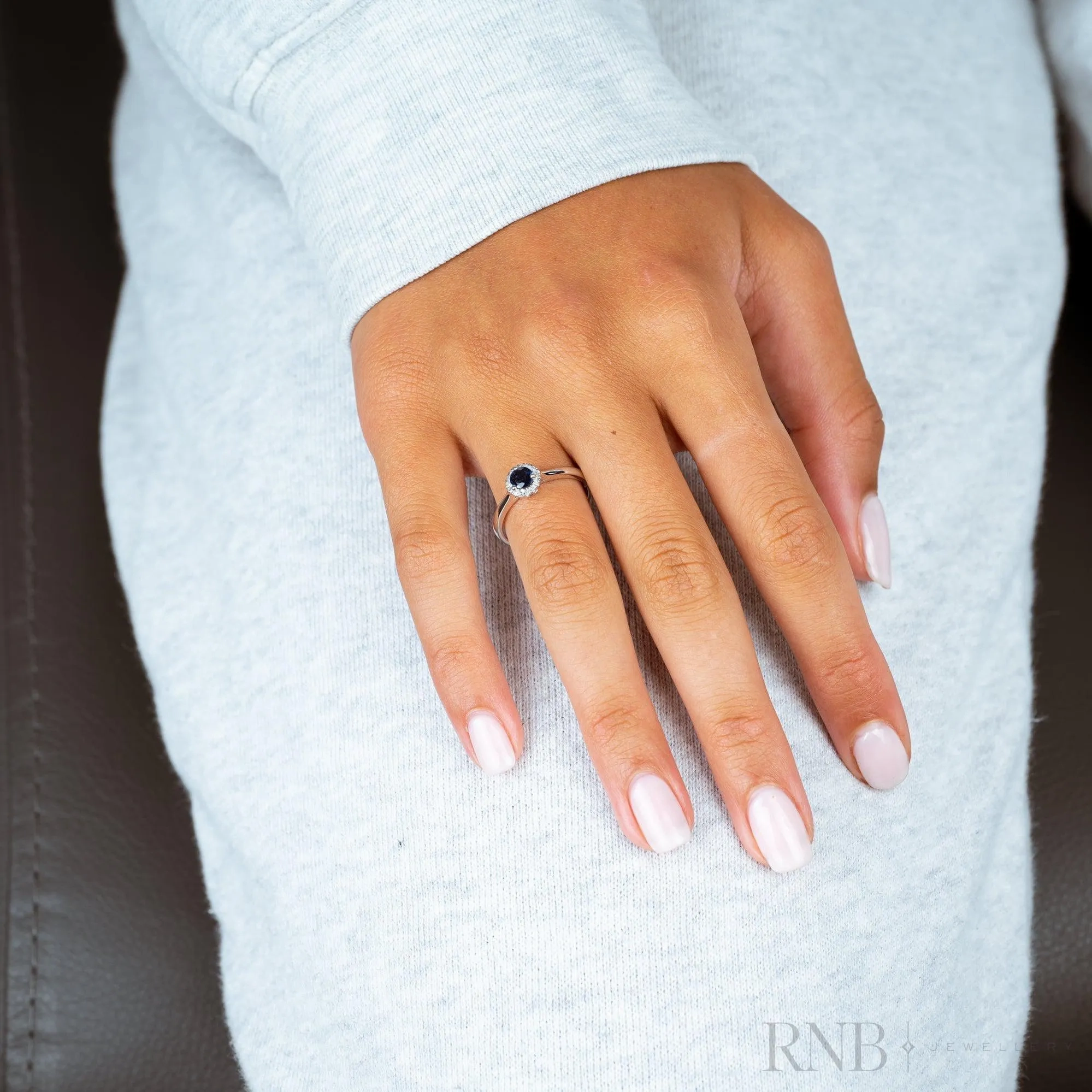 Precious Stone &amp; Diamond Halo Ring