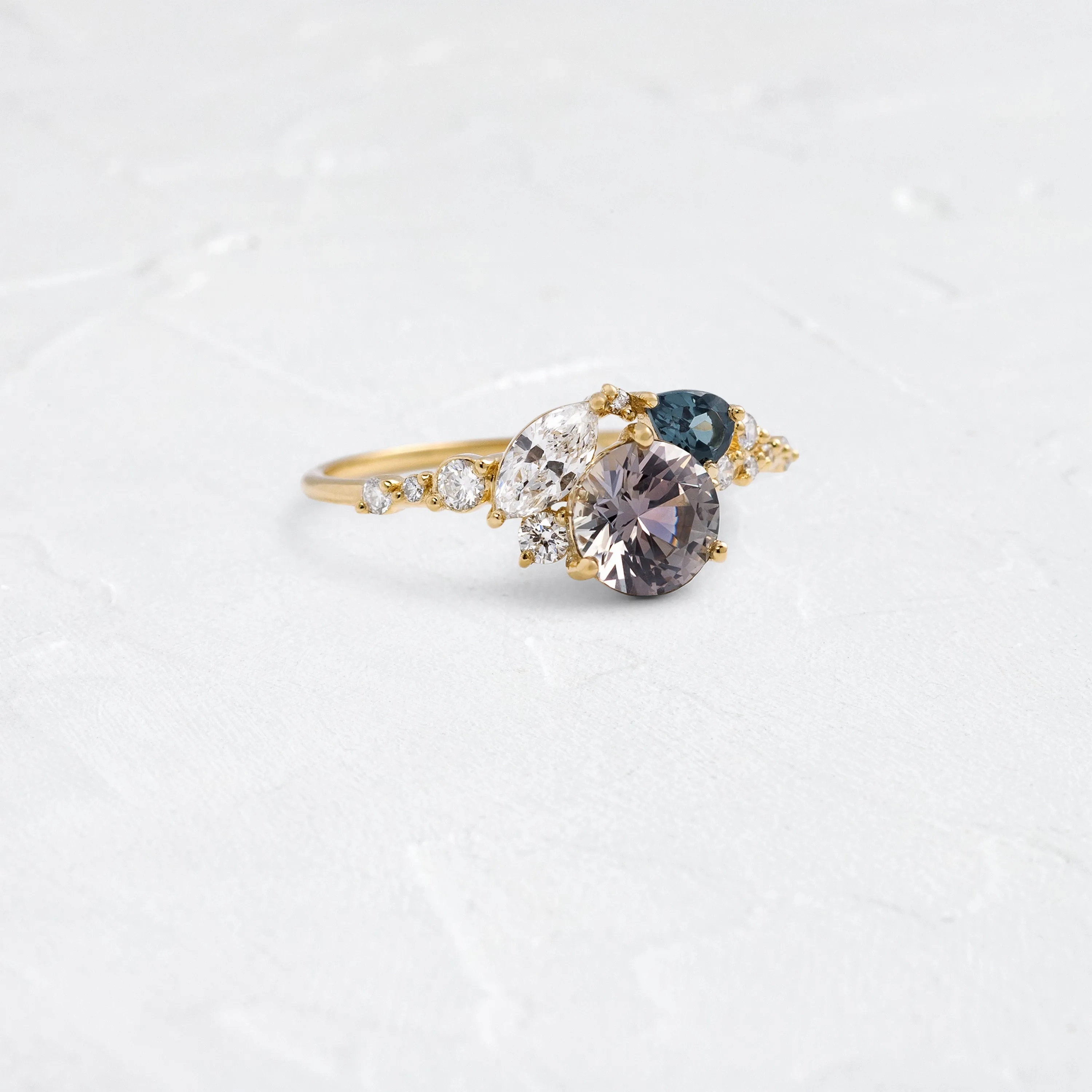 Precipice Ring, 0.98ct. Mauve Montana Sapphire