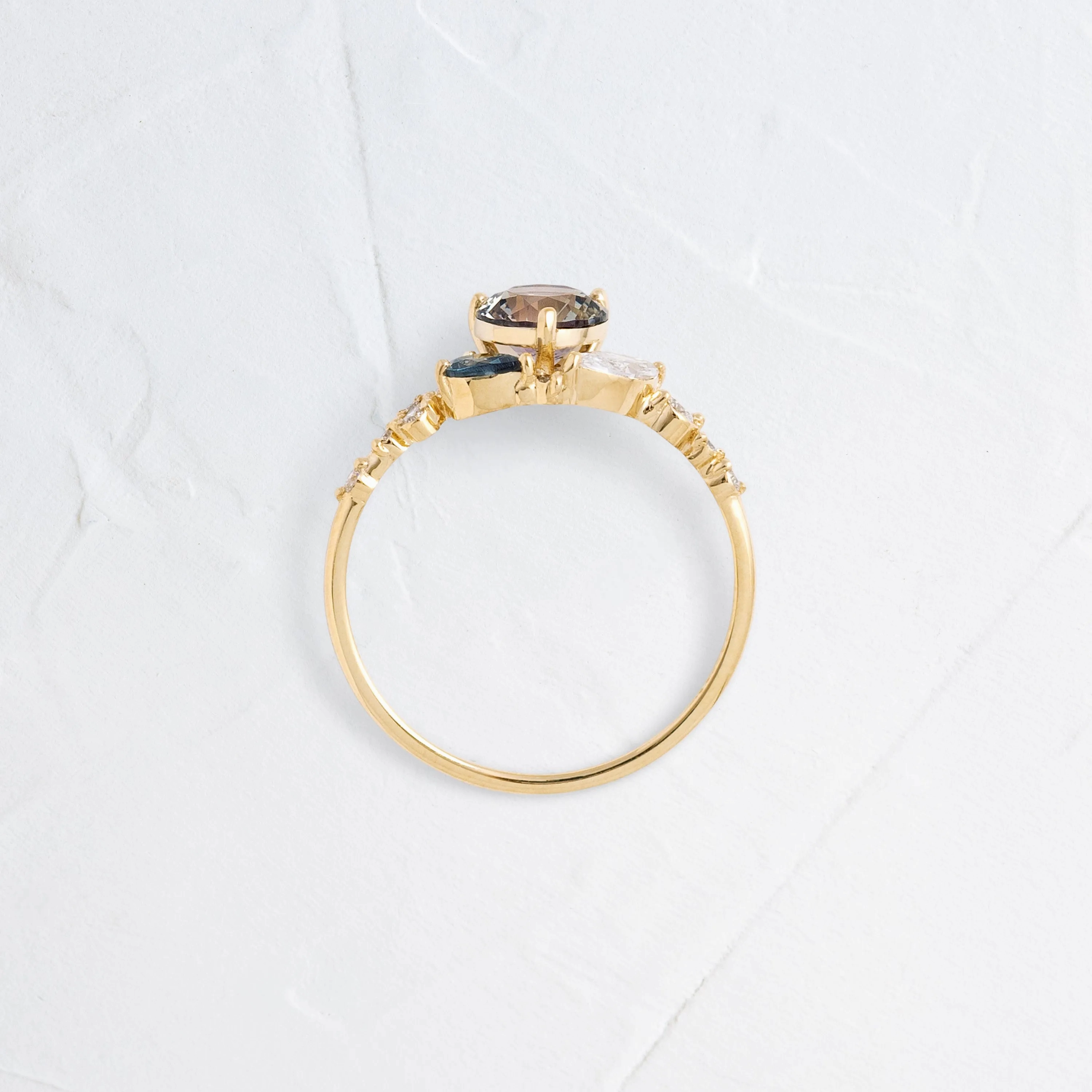 Precipice Ring, 0.98ct. Mauve Montana Sapphire