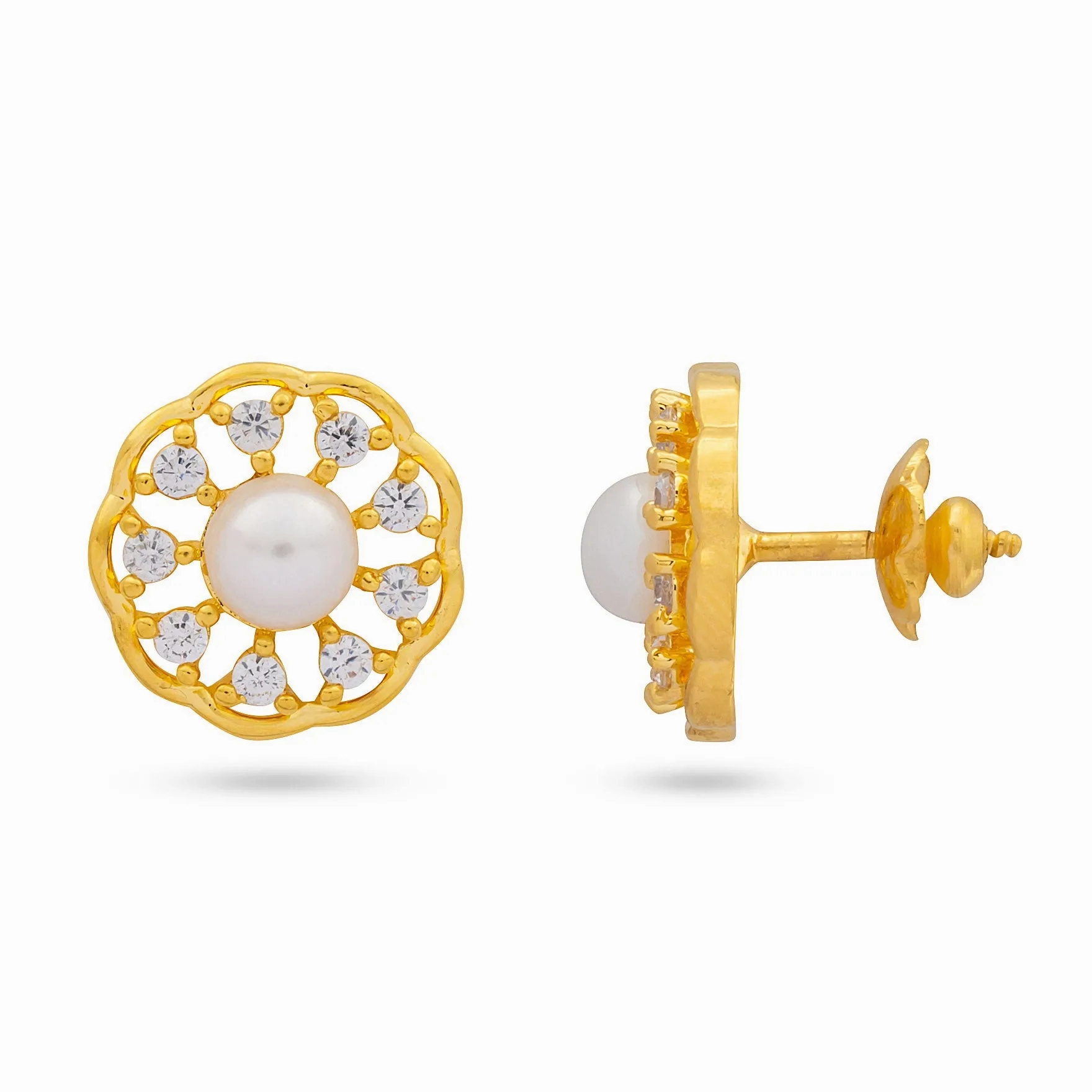 PREMIUM RATNA  PEARL STONE STUD  PMRNPST1W-082