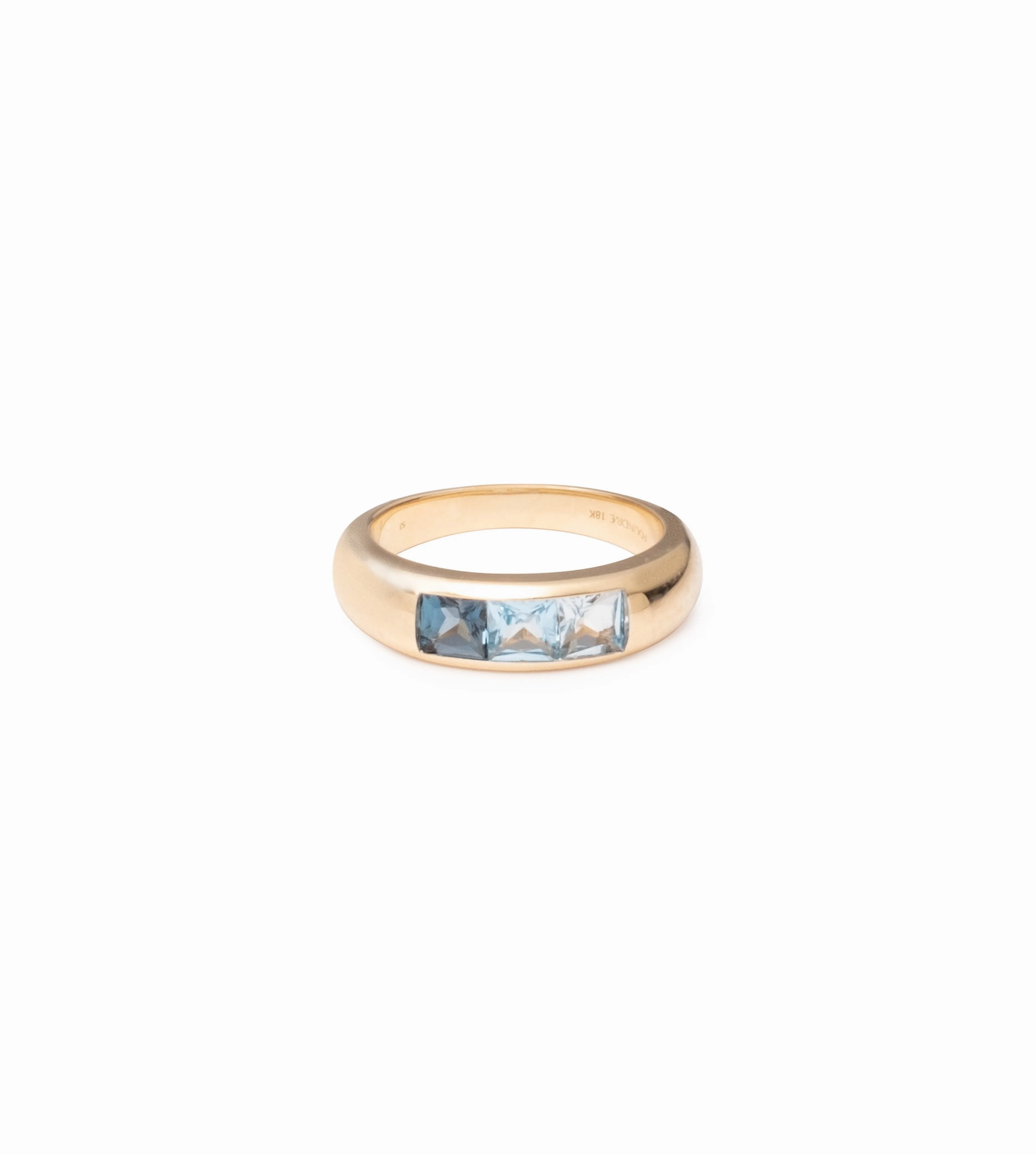Princess Cut Swiss, Sky &amp; London Blue Topaz : Gemstone Band