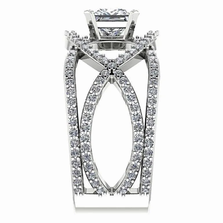 Princess Diamond Twisted Ring