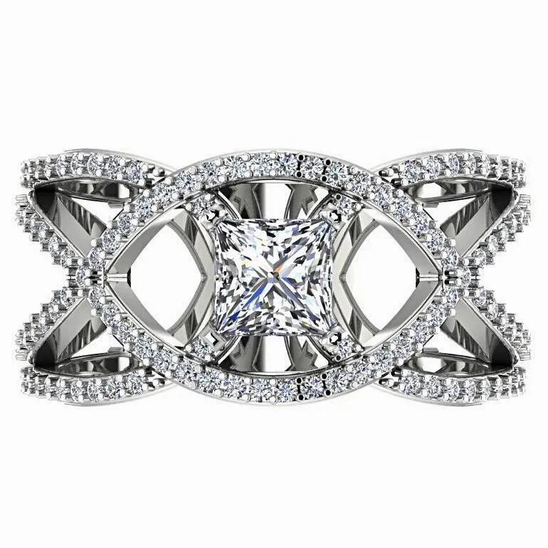 Princess Diamond Twisted Ring