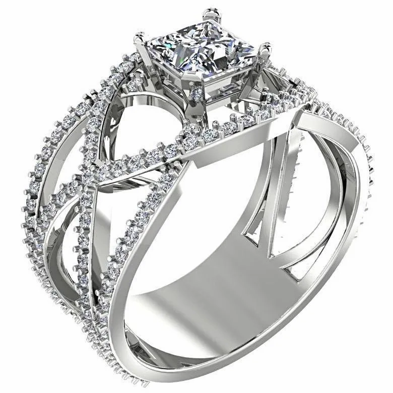 Princess Diamond Twisted Ring