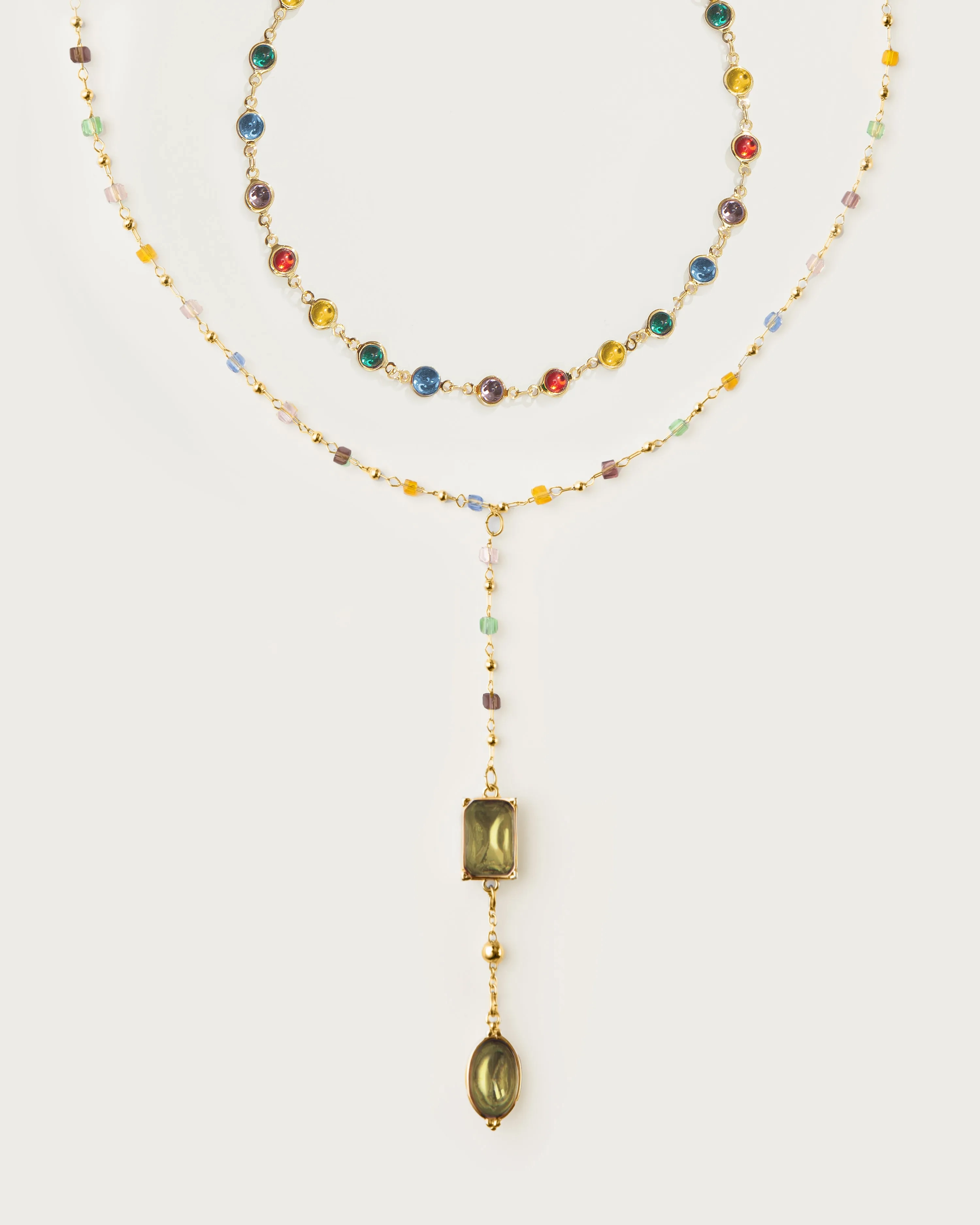 Rainbow Bead Necklace Set