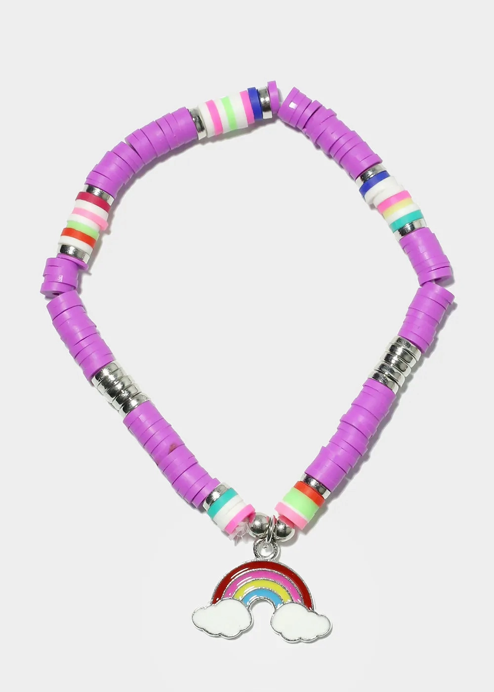 Rainbow Charm Beaded Bracelet
