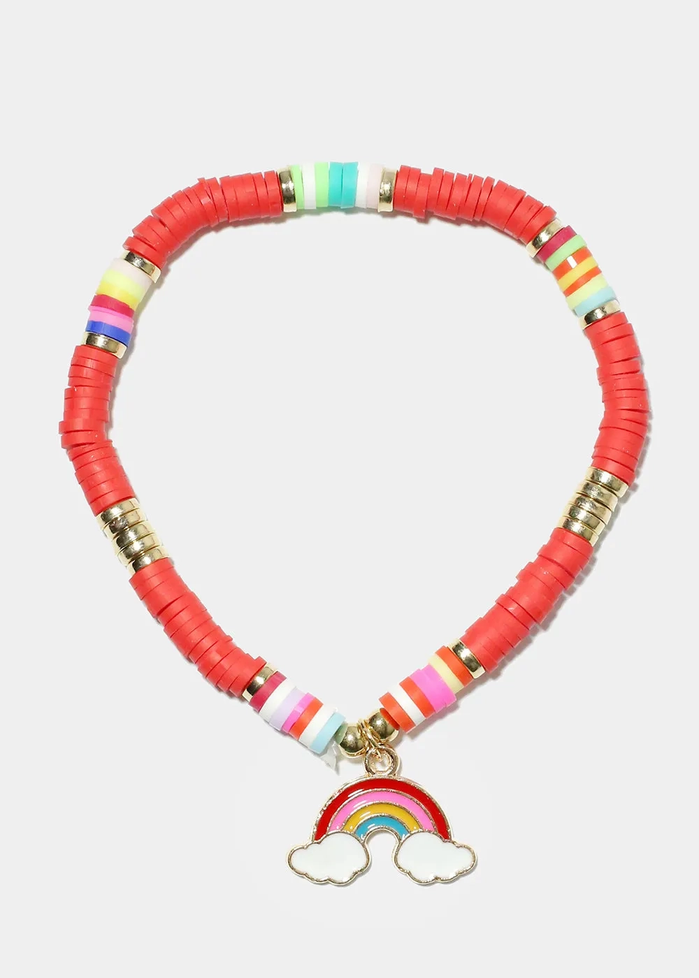 Rainbow Charm Beaded Bracelet